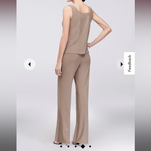 long lace jacket three-piece pantsuit - Picture 6 of 8